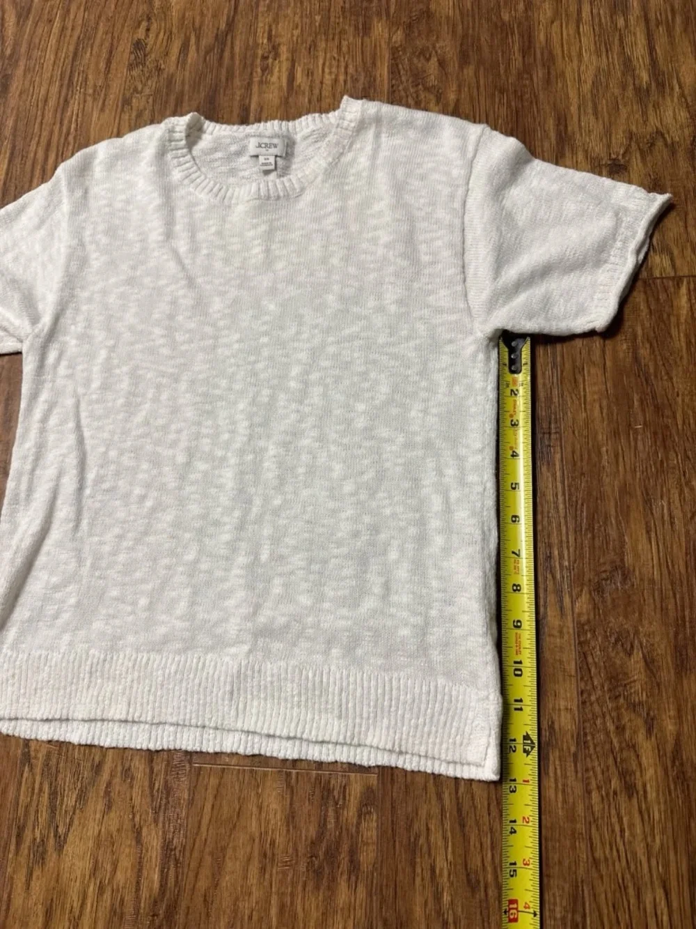 J.Crew White Knit Short Sleeve Crewneck Sweater Size XS